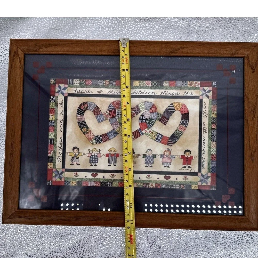 Home Interiors Gifts Chuck‎ Hughey Mothers Hearts Children Framed Folk Art Print